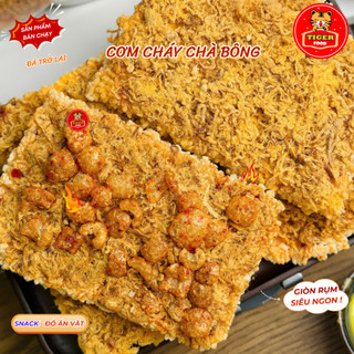 Cơm Cháy Chà Bông TIGER FOOD 04 Vị: Siêu Chà Bông, Tóp Mỡ, Phô Mai, Trứng Muối - Giòn Rụm Đậm Vị - Đồ ăn vặt Snack