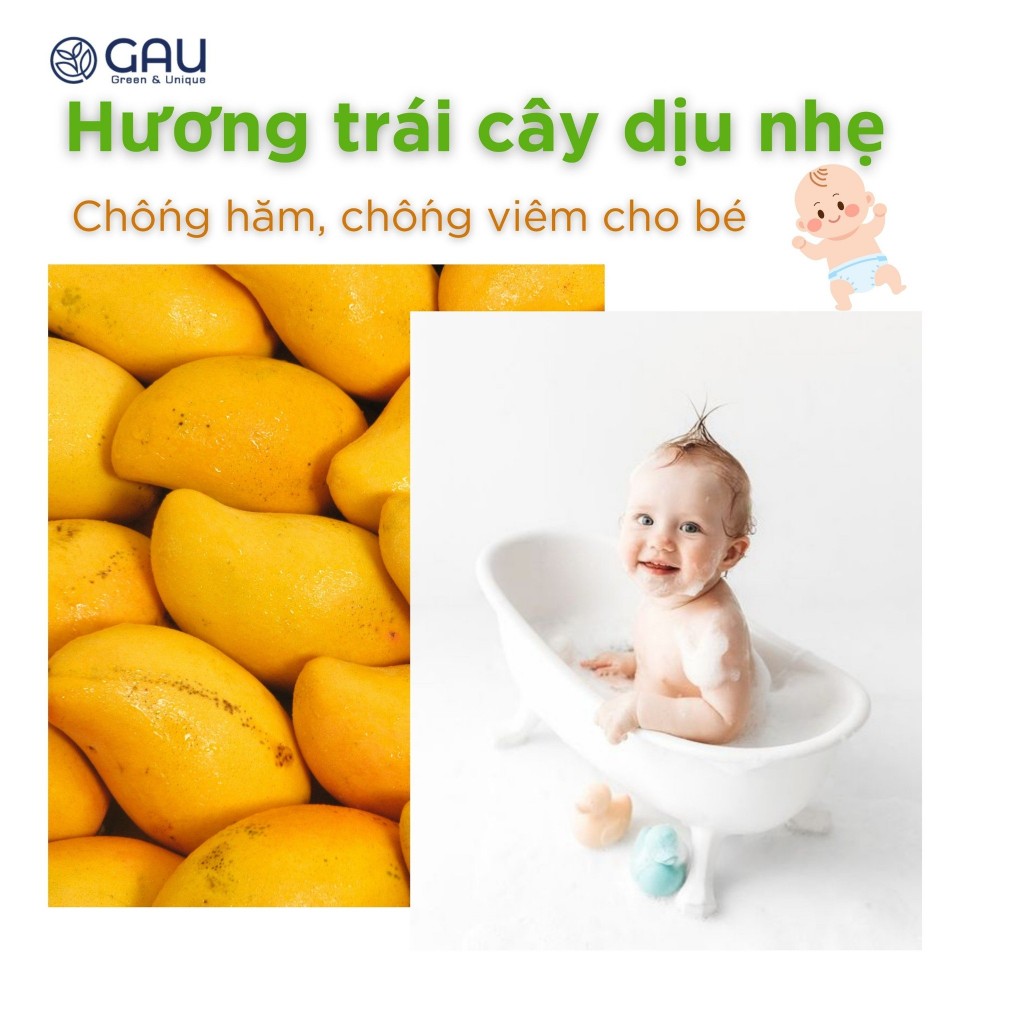 Sữa tắm BÉ An Lành Hoàn toàn Tự nhiên hương Xoài thơm ngọt, Dịu êm Chính hãng GAU 250ml