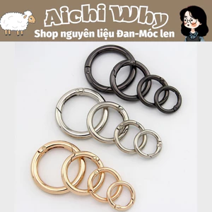 Móc khóa tròn, khoen tròn mở vòng tròn kim loại cao cấp (2 cái)