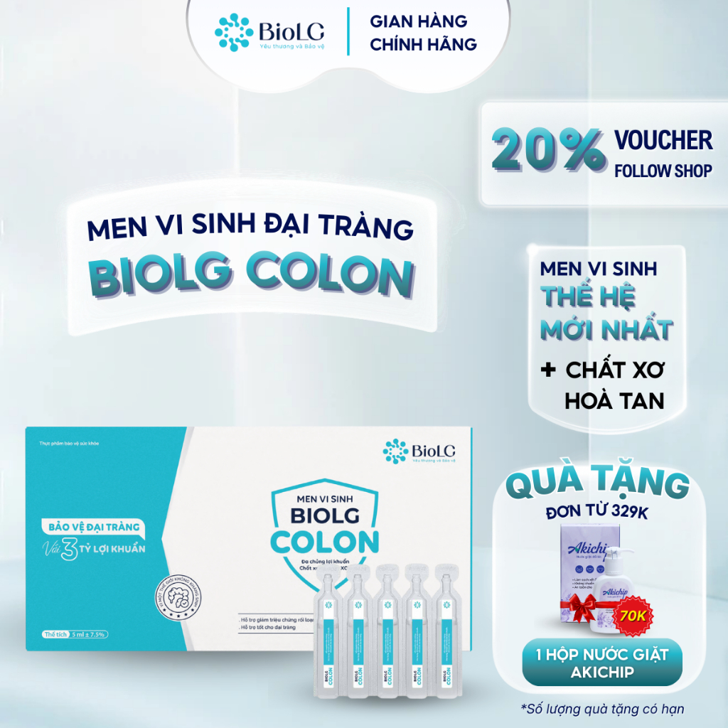 [QUÀ CHO MẸ] BioLG Colon Men Vi Sinh 3 Tỷ Lợi Khuẩn Bacillus Giảm Táo ...