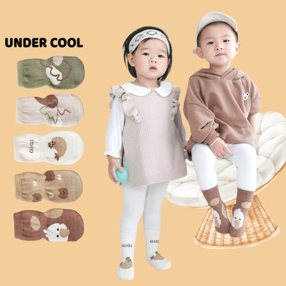 Set 5 đôi tất vớ trẻ em 0-4 tuổi UNDERCOOL chống trượt đế lót cao su họa tiết ngộ nghĩnh Live, TC64