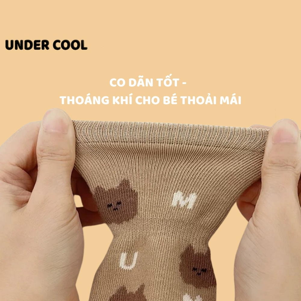 Set 5 đôi tất vớ trẻ em 0-4 tuổi UNDERCOOL chống trượt đế lót cao su họa tiết ngộ nghĩnh Live, TC64
