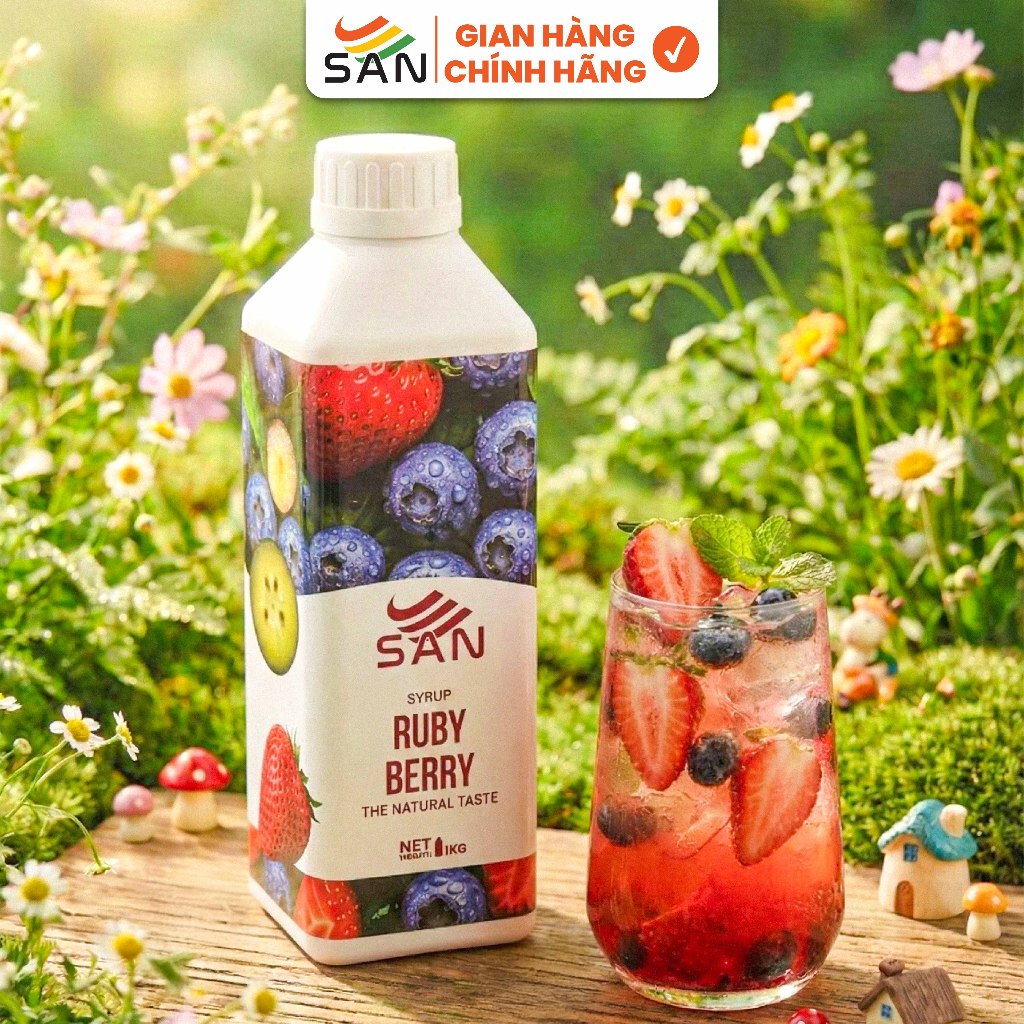 Syrup/siro BERRY QUẢ MỌNG SAN (có mẫu thử) - Hương Thơm, Màu Sắc Nổi Bật
