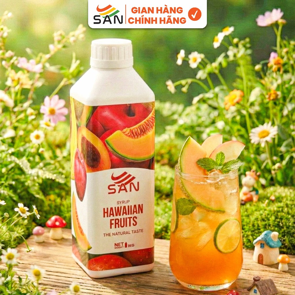 Syrup/siro TÁO - ĐÀO - DƯA LƯỚI SAN (có mẫu thử) - Hương Thơm, Màu Sắc Nổi Bật
