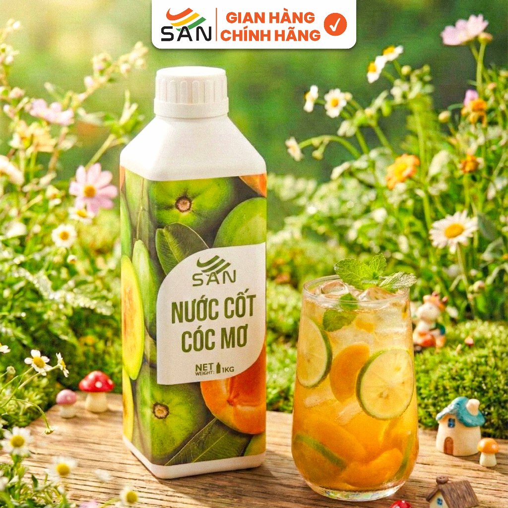 Nước cốt cóc mơ SAN (có mẫu thử) - Trái Cây Tự Nhiên - Hương Thơm, Màu Sắc Nổi Bật