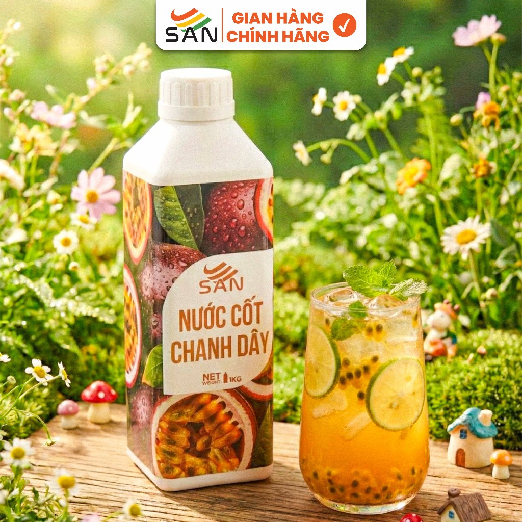 Nước cốt chanh dây SAN (có mẫu thử) - Trái Cây Tự Nhiên - Hương Thơm, Màu Sắc Nổi Bật