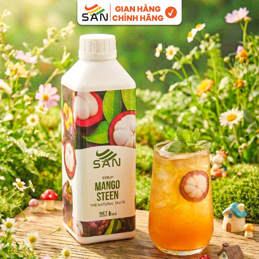 Syrup/siro MĂNG CỤT SAN (có mẫu thử) - Trái Cây Tự Nhiên - Hương Thơm, Màu Sắc Nổi Bật