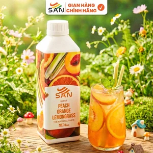 Syrup/siro ĐÀO CAM SẢ SAN (có mẫu thử) - Trái Cây Tự Nhiên - Hương Thơm, Màu Sắc Nổi Bật