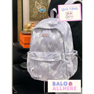 BaLo (XINHXINH) [ORDER] Balo Thời Trang Nữ Đi Học Đi Chơi Họa Tiết Bướm Vải Nhung BL479