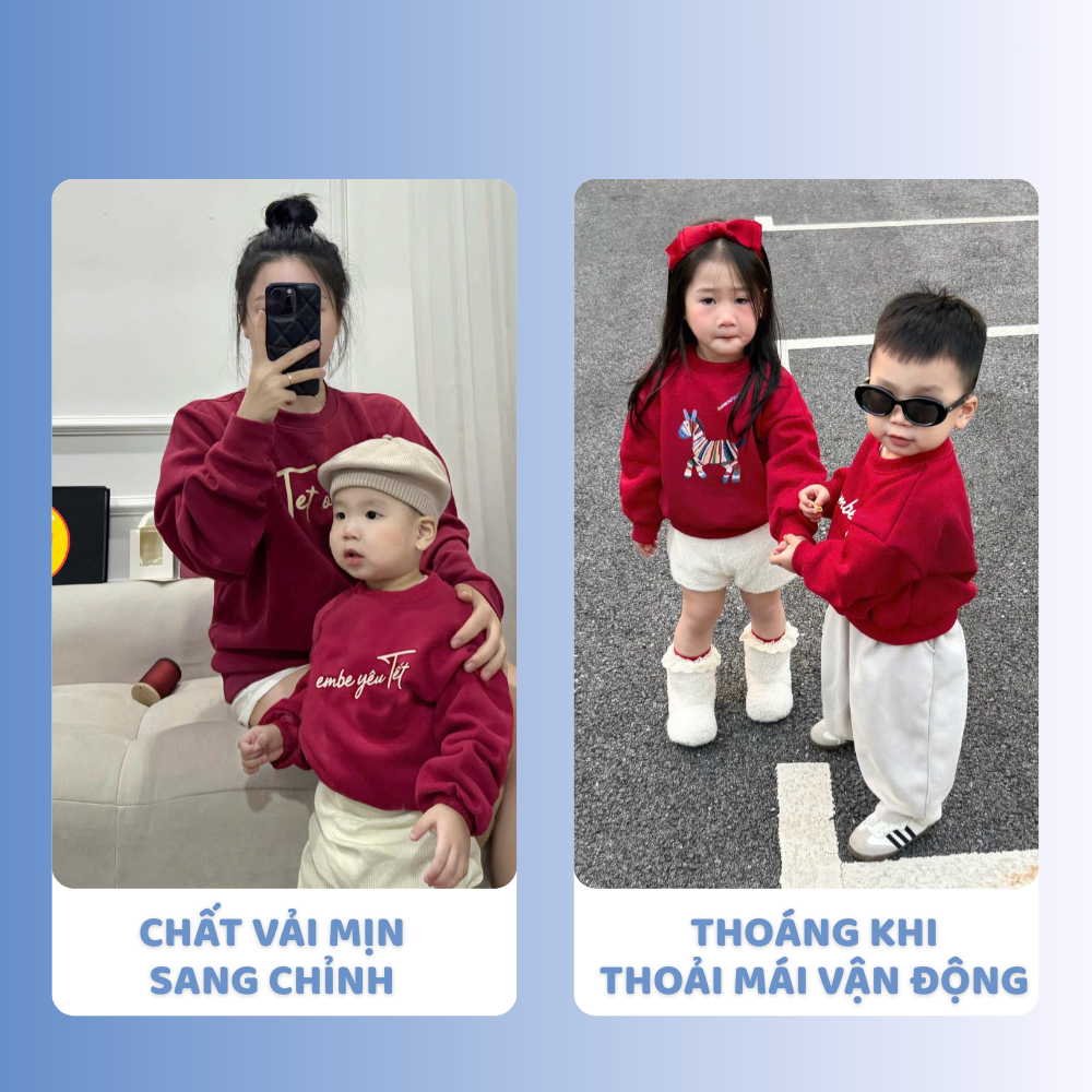 [À ƠI SHOP] K78- áo nỉ dài tay mẹ và bé- a106.264