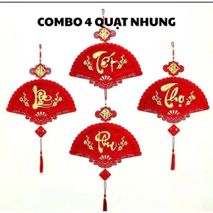 Combo 4 set Quạt Trang trí Tết Rực Rỡ cho Cửa và Phòng Khách!