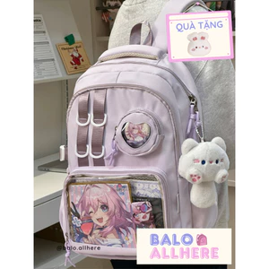 BaLo (XINHXINH) [ORDER] Balo Nữ Thời Trang Đi Học Dung Tích Lớn Không Thấm Nước Có Ngăn Lưới Trong Suốt BL483