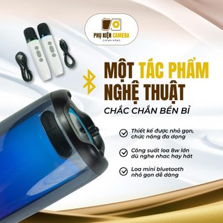 Loa Karaoke Bluetooth Zitek S25 – Công Suất 8W, Bass, LED – Tặng 2 Micro Không Dây