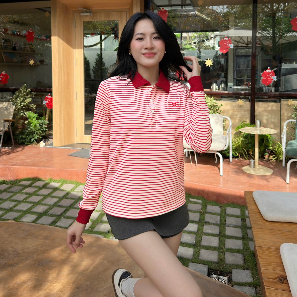 Áo Tay Dài Sọc Ngang Hot Trend Local Brand Chất 100% Cotton Mềm Mịn Thoáng Mát.