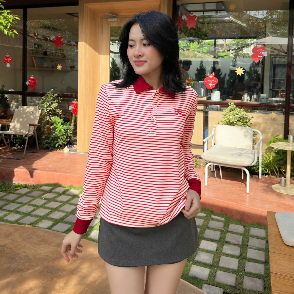 Áo Tay Dài Sọc Ngang Hot Trend Local Brand Chất 100% Cotton Mềm Mịn Thoáng Mát.