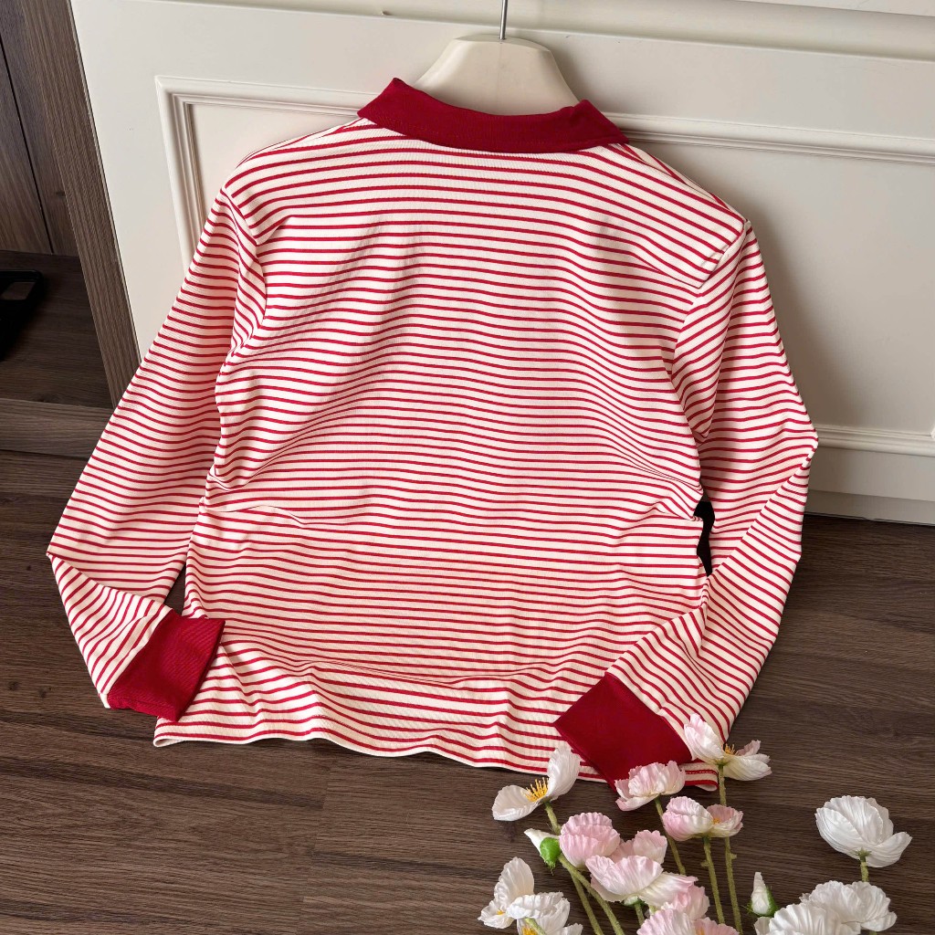 Áo Tay Dài Sọc Ngang Hot Trend Local Brand Chất 100% Cotton Mềm Mịn Thoáng Mát.