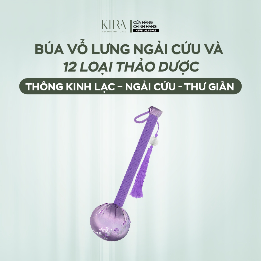 Búa vỗ lưng chứa ngải cứu và 12 loại thảo dược, hỗ trợ kích thích kinh lạc và massage huyệt đạo, là dụng cụ chăm cơ thể