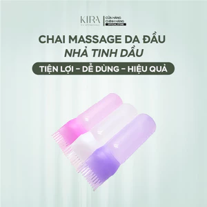 Chai massage da đầu có chức năng nhả tinh dầu, dùng cho dầu gội và thuốc nhuộm, thiết kế kèm thang đo tiện lợi.