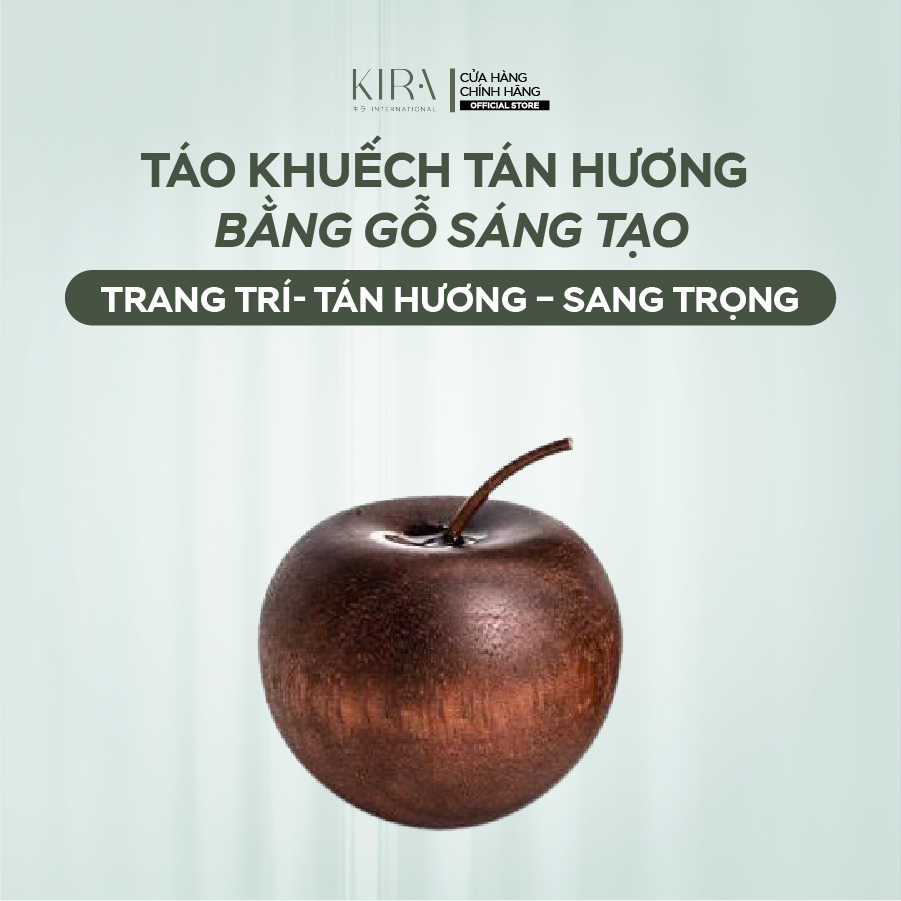 Táo khuếch tán hương bằng gỗ thiết kế sáng tạo, biểu tượng táo bình an – đồ decor trang trí nhà cửa, giúp lan tỏa hương