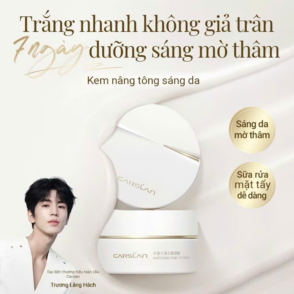 Kem nâng tone CARSLAN trắng sáng 28 ngày makeup nhẹ nhàng trong trẻo 50g | NHÍM HOUSE