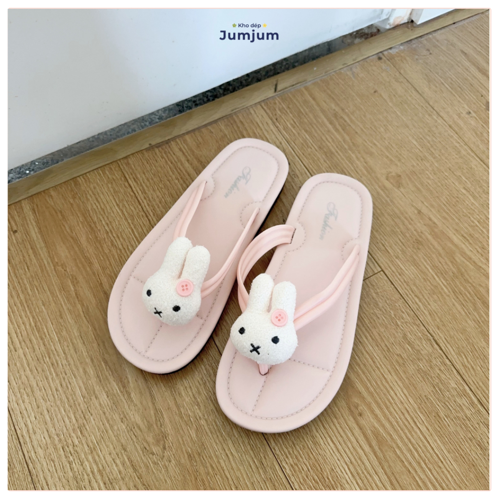 Dép xỏ ngón dễ thương mèo kitty nổi 3D đế mềm đúc dày 1.5 cm chống trượt thời trang đế phẳng kháng nước phong cách Hàn Q