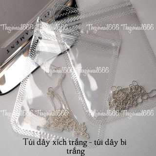 Túi bi - dây xích trắng size nhỏ trang trí nail nail