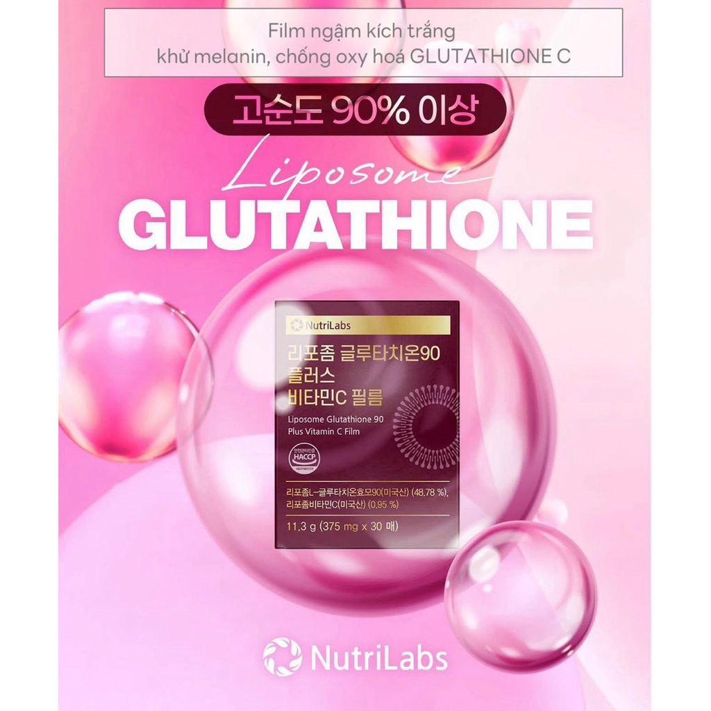 Film ngậm trắng da Glutathione C liposome 30film