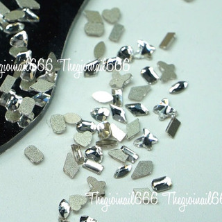 Túi đá mix size mini lấp lánh Trắng + AB 7 màu nail