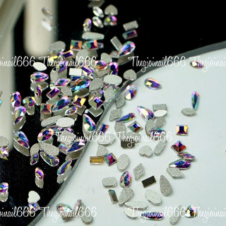 Túi đá mix size mini lấp lánh Trắng + AB 7 màu nail