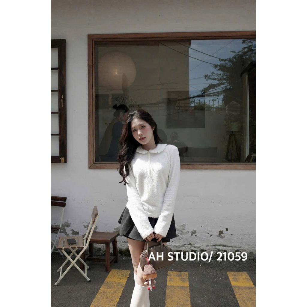 Áo len lông cổ sen thắt dây dài tay Nữ the.sweaterweather TSW