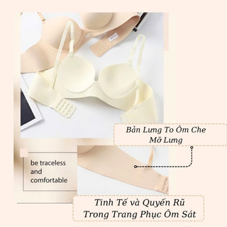 Áo lót nữ su VANVENE AL55 áo không gọng đệm 3cm nâng ngực chống xệ không lộ viền