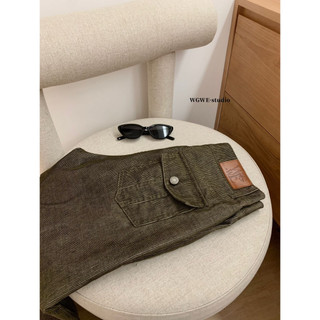 𝐏𝐡𝐢𝐞𝐧 𝐖𝐆𝐖𝐄 | (Sẵn Be SM) W8257 Quần Kaki Nhung Tăm Cạp Cao Ống Suông Rộng Loe Nhẹ 3 Màu Trơn