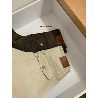𝐏𝐡𝐢𝐞𝐧 𝐖𝐆𝐖𝐄 | (Sẵn Be SM) W8257 Quần Kaki Nhung Tăm Cạp Cao Ống Suông Rộng Loe Nhẹ 3 Màu Trơn