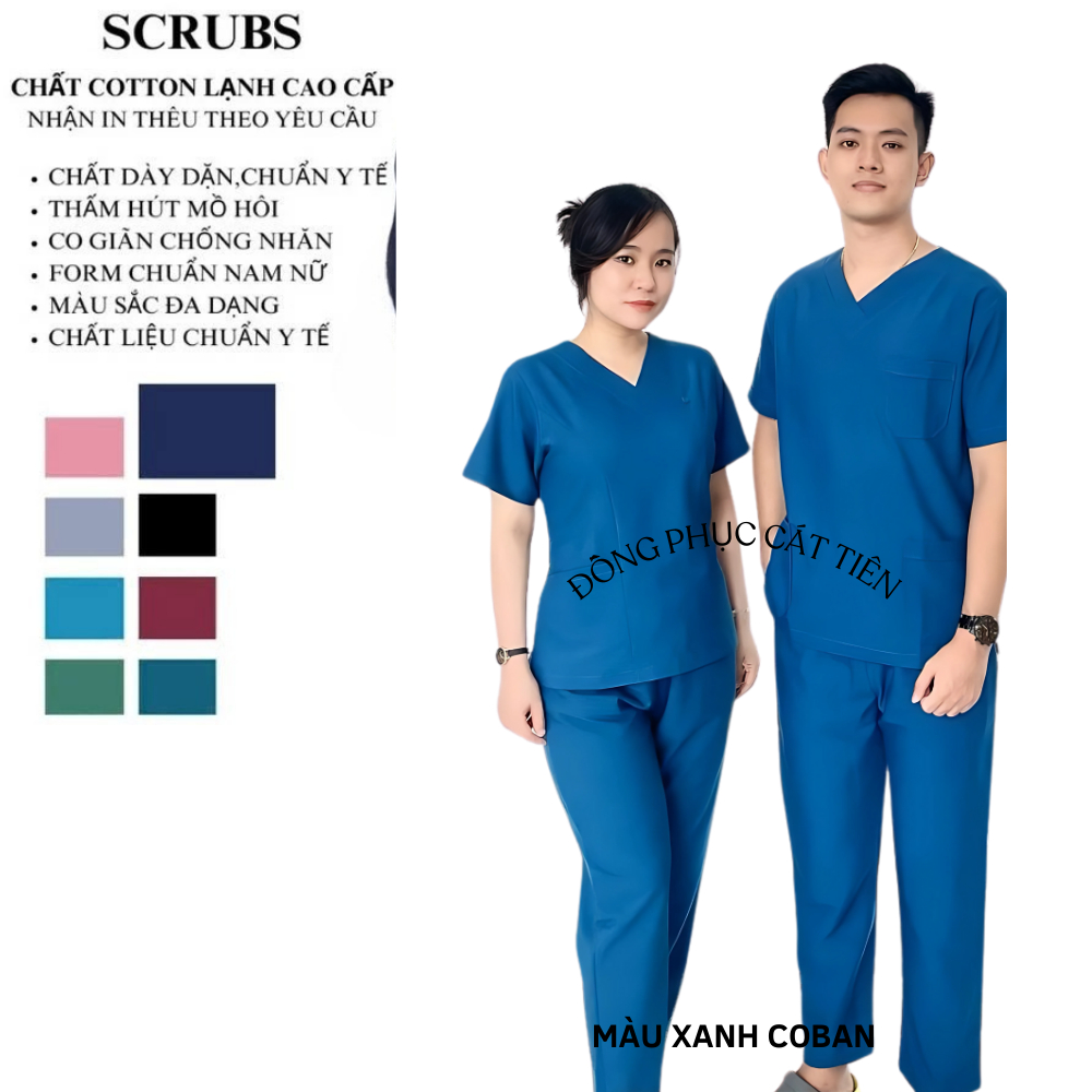 [GIÁ TẠI XƯỞNG) Scrubs bác sĩ, áo scrubs nữ, quần ao phòng mổ, đồng phục y tế cao cấp cotton