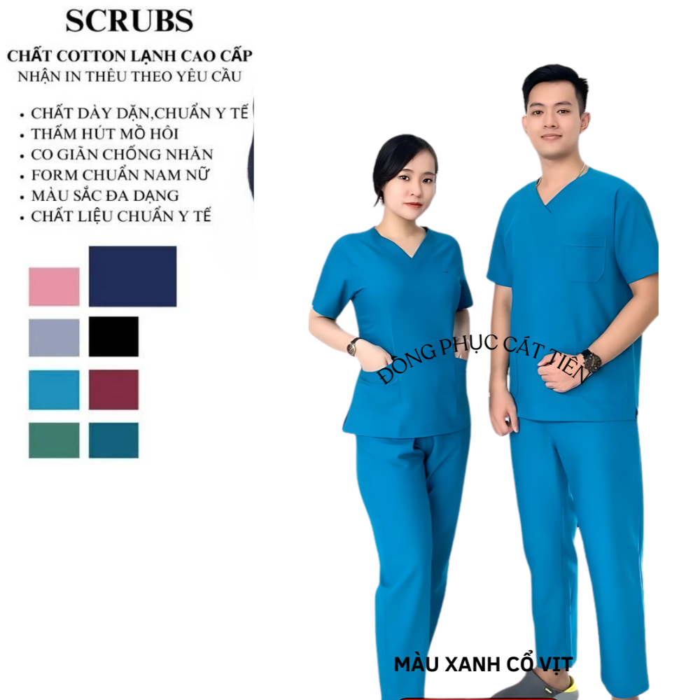 [GIÁ TẠI XƯỞNG) Scrubs bác sĩ, áo scrubs nữ, quần ao phòng mổ, đồng phục y tế cao cấp cotton