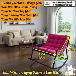 Ghế Bập Bênh 2 người - Ghế Lười Đôi - Đọc Sách - Xem Phim