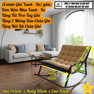 Ghế Bập Bênh 2 người - Ghế Lười Đôi - Đọc Sách - Xem Phim