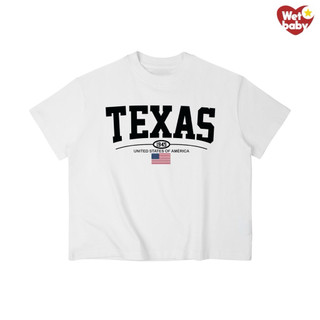 Áo Thun In Hình Vintage TEXAS Babytee Form Rộng Màu Trắng Cotton 250gsm Mềm Mịn - WETBABY