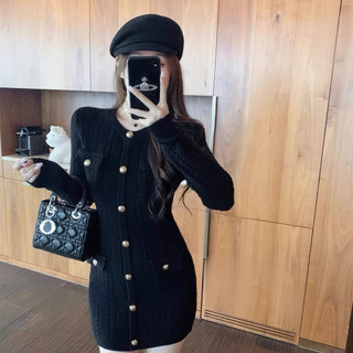 •𝙆𝙞𝙣𝙜𝙨𝙝𝙤𝙥𝙗𝙚𝙖𝙪𝙩𝙮•Váy Len Body Cổ Tròn Túi Hộp QC