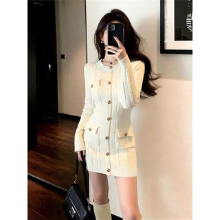 •𝙆𝙞𝙣𝙜𝙨𝙝𝙤𝙥𝙗𝙚𝙖𝙪𝙩𝙮•Váy Len Body Cổ Tròn Túi Hộp QC
