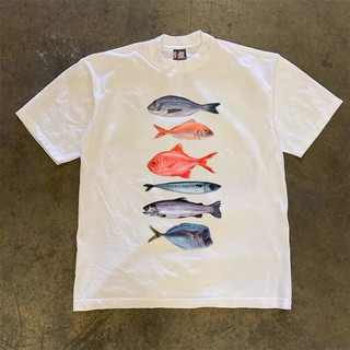 Áo Thun In Hình Vintage CÁ FISH Babytee Form Rộng Màu Trắng Cotton 250gsm Mềm Mịn - WETBABY