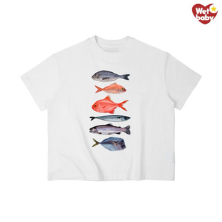 Áo Thun In Hình Vintage CÁ FISH Babytee Form Rộng Màu Trắng Cotton 250gsm Mềm Mịn - WETBABY