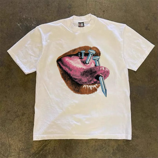 Áo Thun In Hình Vintage ĐÔI MÔI Babytee Form Rộng Màu Trắng Cotton 250gsm Mềm Mịn - WETBABY