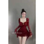 Đầm ren nữ diện tiệc cưới cổ vuông sang chảnh diện Tết a10