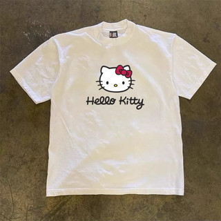 Áo Thun In Hình Vintage KITTY Babytee Form Rộng Màu Trắng Cotton 250gsm Mềm Mịn - WETBABY