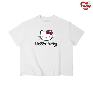 Áo Thun In Hình Vintage KITTY Babytee Form Rộng Màu Trắng Cotton 250gsm Mềm Mịn - WETBABY