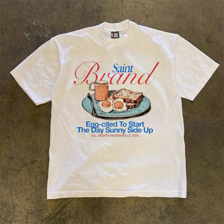 Áo Thun In Hình Vintage BỮA SÁNG Babytee Form Rộng Màu Trắng Cotton 250gsm Mềm Mịn - WETBABY
