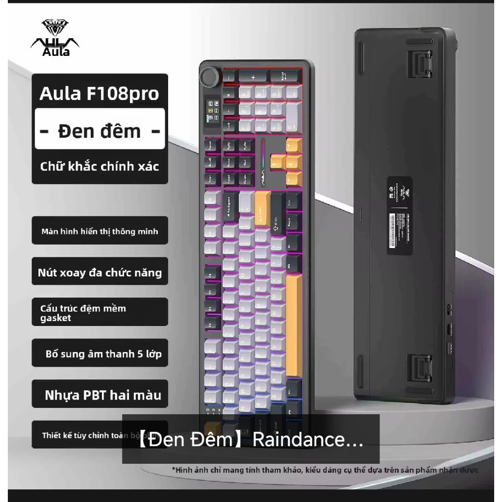 (new)Bàn phím cơ AULA F108Pro 3 mode kết nối ,có màn,pin 8000mah | BigBuy360 - bigbuy360.vn