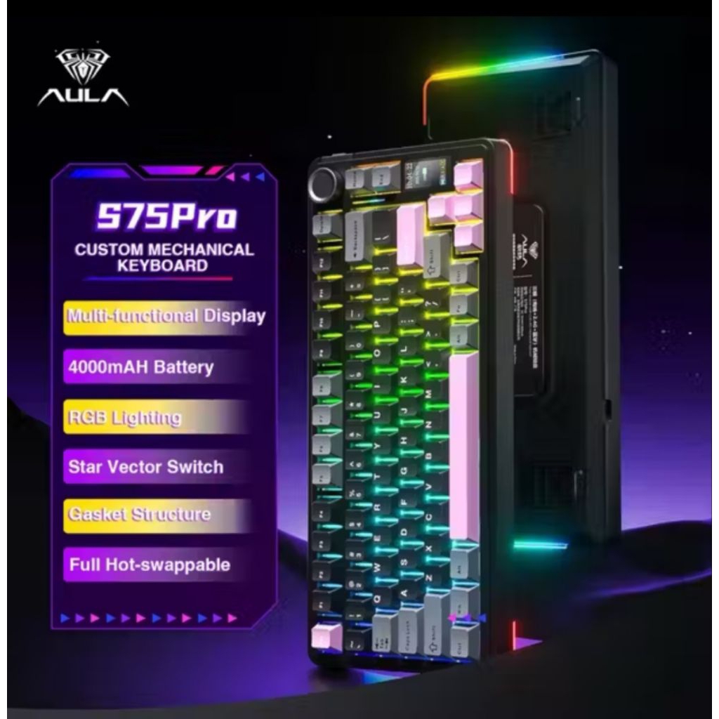 (new- sẵn hàng)bàn phím cơ không dây aula s75 pro 3 mode | BigBuy360 - bigbuy360.vn
