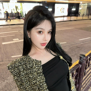 Áo khoác dạ tweet nữ form croptop phối khuy đồng hottrend